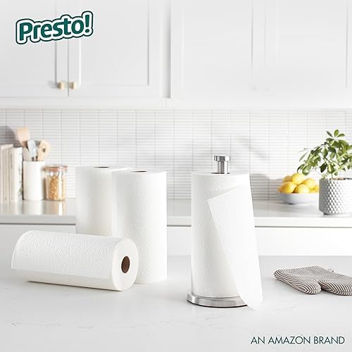 Amazon Brand - Presto! Flex-a-Size Paper Towels, 158 Sheet Huge Roll, 12 Rolls (2 Packs of 6), Equivalent to 38 Regular Rolls, White