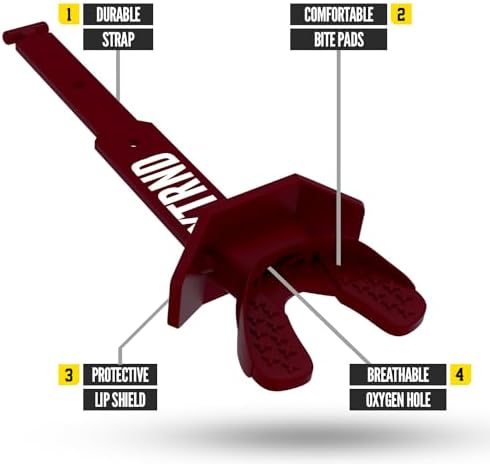 Nxtrnd Two Football Mouth Guard, Football Mouthpiece with Strap, Fits Adult & Youth (Maroon)