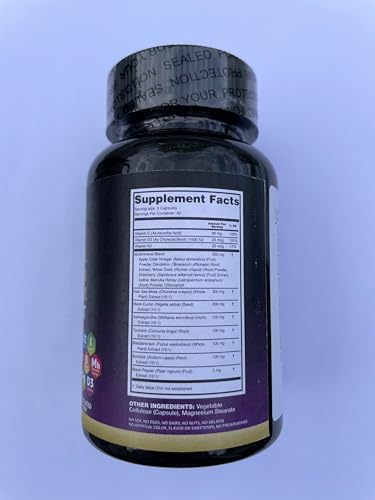 LetaGreen Sea Moss Black Seed Oil Ashwagandha Bladderwrack Burdock Turmeric & Vitamin C, D3, K2 with ACV Elderberry Manuka Honey Dandelion Yellow Dock Iodine Chlorophyll 240 Count