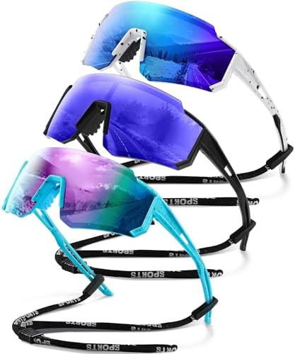 Polarized Sport Sunglasses for Men and Women, Lightweight TR90 Sun Glasses with UV Protection for Cycling Running