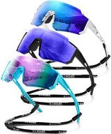 Polarized Sport Sunglasses for Men and Women, Lightweight TR90 Sun Glasses with UV Protection for Cycling Running