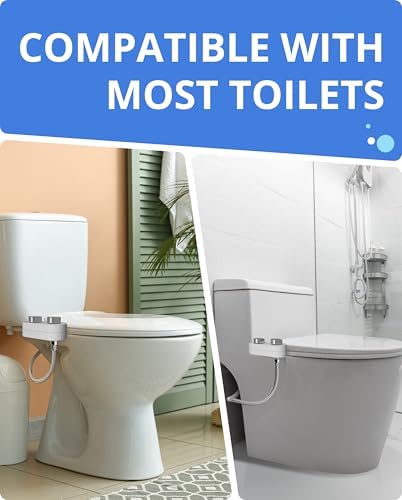 Clear Rear Bidet Attachment for Toilet - Self-Cleaning Dual Nozzle Bidet Toilet Seat with Adjustable Water Pressure - Easy Installation - Hygienic Toilet Accessories