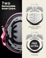 OutdoorMaster Skateboard Cycling Helmet - Two Removable Liners Ventilation Multi-Sport Scooter Roller Skate Inline Skating Rollerblading for Kids, Youth & Adults