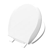 Aünsffer Toilet Seat Round Soft Close16.5'', Toilet Lid Slow Close Quiet No Slam, Easy Installation & Release，Safe PP Material Easy Clean, Comfortable Ergonomic Design, 2 Years Support, White Plastic