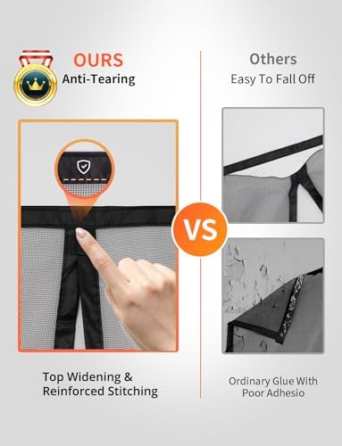 Magnetic Screen Door, Fit for Door Size:30"x80", Screen Itself Size 32"x81" Hands Free Entry, Pet and Kid Friendly, Reinforced Fiberglass Screen Door Mesh w/ 34 Strong Magnets for Patio/Front/Doorway