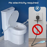 Round Bidet Toilet Seat with Quiet-Close, Non-Electric Bidet Toilet Seat with Self Cleaning Dual Nozzles, Fit Round Toilet Seat, White Bidet Seat with Brass inlet (Round)