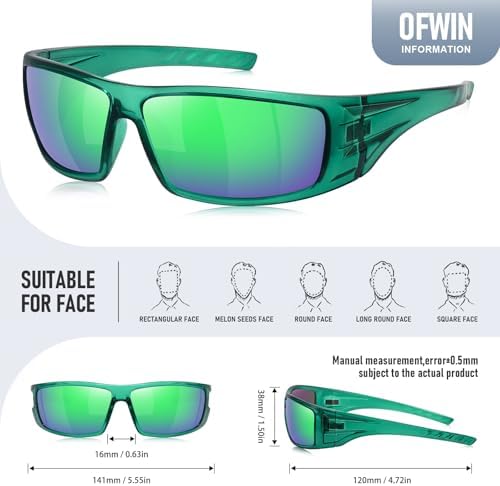 Polarized Sports Sunglasses for Men Women Unbreakable Frame Cycling Fishing Wrap Around Sunglasses UV400 Protection