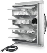 KEN BROWN 18 Inch Shutter Exhaust Fan, 2450CFM High Speed Wall Mounted Vent Fan with 1.65m Power Cord, Ideal for Garage, Attic, Greenhouse, Shed, Shop