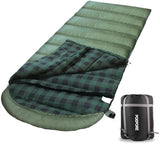 Flannel Sleeping Bag 0 Degree Cold Weather for Adults XXL Sleeping Bag 4 Season Big and Tall with Compression Sack