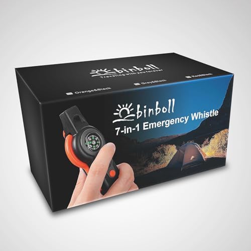 Emergency Survival Function Whistle, Outdoor Multifunctional Tool Safety Whistle with Lanyard, Ideal for Kayaking, Boating, Hiking, Camping, Climbing, Hunting, Fishing