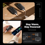 OCOOPA AI Smart Magnetic Double-Sided Heating Hand Warmers Rechargeable 2 Pack,10000mAh Electric Heater, Larger Warming Surface, 4 Heat Levels, Max 136°F, Men Gifts for Christmas,UT3 PRO