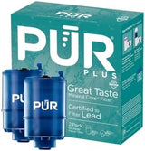 PUR PLUS Faucet Mount Replacement Filter 2-Pack, Genuine PUR Filter, 3-in-1 Powerful, Natural Mineral Filtration, Lead Removal, 6-Month Value, Blue (RF99992)