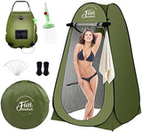 Solar Shower Tent Kit, 2 Pcs, Instant Pop Up Privacy, 5 Gallon Solar Shower Bag, Sun Canopy Beach Outdoor Camp Privacy Tent, Easy Set Up, Foldable