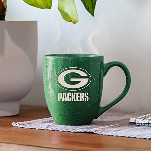 Rico Industries NFL Football 16 oz Team Color Laser Engraved Speckled Ceramic Coffee Mug