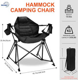 Hammock Camping Chair Folding 350lbs Foldable Portable Rocking Chairs for Adults Outside Swinging Camp with Stand Lawn Garden Hanging Outdoor