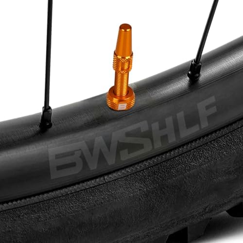BWSHLF Tubeless Presta Valve Stem 40/44/55/60/65/80/100 mm, Super Light Alloy Presta Valve Stem Kit with Valve Core Remover Tool and Valve Stem Caps - Multiple Color and Size Options(Pair)