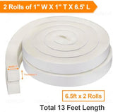 Air Conditioner Foam-2 Rolls, 1 Inch Wide X 1 Inch Thick Total 13 Feet Long, Open Cell Foam Insulation Weather Seal (6.5ft x 2 Rolls)