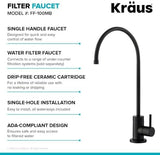 KRAUS Purita 100% Lead-Free Kitchen Water Filter Faucet in Matte Black, FF-100MB