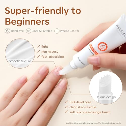 modelones Cuticle Cream, Ultra-Hydrating Nail Care for Damaged Nails Organic Jojoba Oil Vitamin E, Cuticle Non-greasy Dry Cracked Cuticles 15ML
