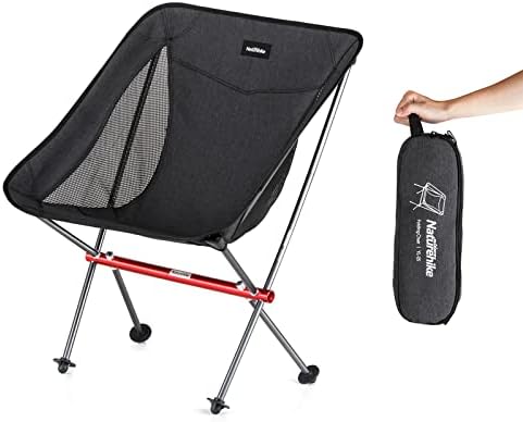 Naturehike Camping Chair, Foldable Chair with Storage Bag, Outdoor Portable Chair for Adults, Lightweight, Supports 330lbs, Backpacking Chair for Fishing, Hiking, Beach, Lawn