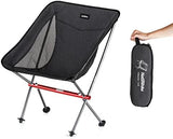 Naturehike Camping Chair, Foldable Chair with Storage Bag, Outdoor Portable Chair for Adults, Lightweight, Supports 330lbs, Backpacking Chair for Fishing, Hiking, Beach, Lawn