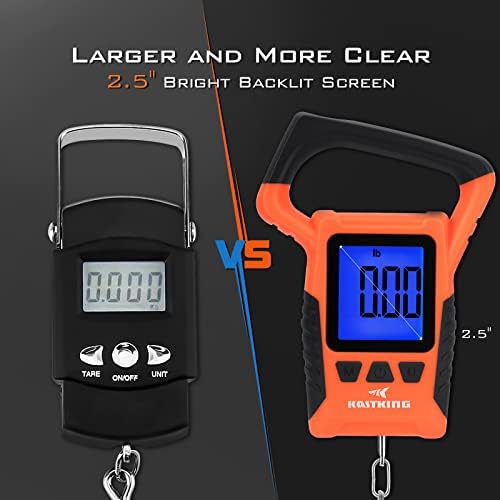 KastKing Fish Scale, WideView Floating Waterproof Digital Scale, 2.5” Large LCD Display, 110lb Capacity, Multi-Mode Pound/Ounces & Kilograms, Stores up to 9 Weights, Fishing Gifts for Men