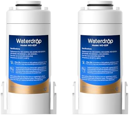 Waterdrop WD-EDF Replacement Filters for Waterdrop Electirc Water Filter Pitcher 𝐖𝐃-𝐄𝐃𝟎𝟏/𝐄𝐃𝟎𝟐/𝐄𝐃𝟎𝟒/𝐄𝐃𝟎𝟏𝐀/𝐄𝐃𝐂𝟎𝟏, 3 Months or 200 Gallons, NSF/ANSI 401&53&42, 2 Filters
