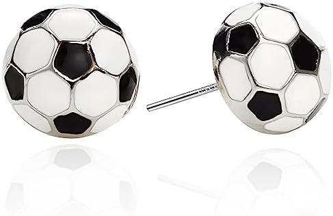 SmileBelle Sterling Silver Sports Earrings, Hypoallergenic Volleyball Earrings, Soccer, Basketball Jewelry Baseball Golf Stud for Women Mom as Sports Fan Senior Night Gift Teen Stuff Accessories