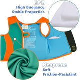 Pottwal Swim Vest for Kids - Swim Jacket for 1-2 Years (24-33LBS) - Buoyancy Aid Made of Neoprene & EPE - with Adjustable Crotch Strap