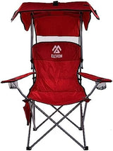 Canopy Chair Folding Camping Recliner Support with Carrying Bag, Burgundy