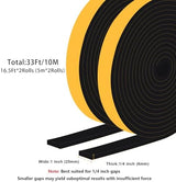 High Density Foam Weather Stripping Door Seal Strip Insulation Tape Roll for Insulating Door Frame, Window, Air Conditioner Soundproof Self Adhesive Sealing Weatherstrip(1 in x 1/4 in x 33 Ft)