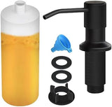 Soap Dispenser for Kitchen Sink, Built in Sink Soap Dispenser Lotion Dispenser with 17 OZ Bottle, Refill from The Top Bar Sink Soap Dispenser, Black (1 Pack)