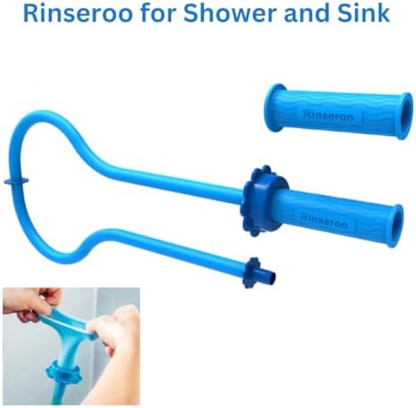 Rinseroo: "Shower Cleaning Thing"–Slip-On Handheld Hose Attachment for Fast, Mess-Free Shower Wall Rinsing–6 Ft Hose, Fits Up to 5" Shower Head –Temporarily Converts Standard Shower into Handheld