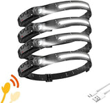 Headlamp 4 PCS, 230° Wide Beam Head Lamp, Motion Sensor LED Headlamp Rechargeable, 5 Mode Headlight Flashlight for Camping Fishing Hiking Gear, Bright, and Ideal for Hard Hats and Forehead Use!