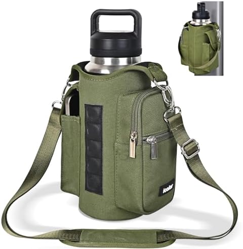 icolor Magnetic Gym Bag Water Bottle Carrier Holder with Phone Pockets & Shoulder Strap,5 Built-in Magnets Gym Bottle Pouch Sleeve,Magnetic Bag Gym Accessories Organizer for Men Women