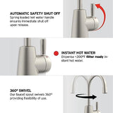 InSinkErator HOT250 Instant Hot Water Dispenser System, Single-Handle Faucet in Satin Nickel with 2/3-Gallon Stainless Steel Tank, H250SN-SS