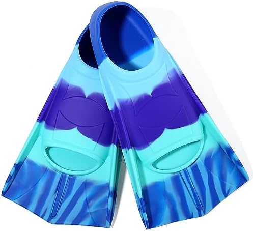 Kids Swim Fins,Short Kids Fins Youth Swimming Flippers for Lap Swimming Training for Children Girls Boys Beginners