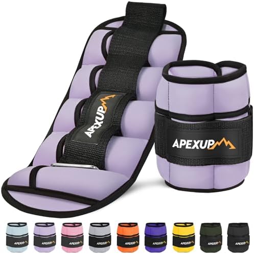 APEXUP 10lbs/Pair Adjustable Ankle Weights for Women and Men, Modularized Leg Weight Straps for Yoga, Walking, Running, Aerobics, Gym
