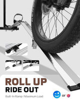 Young Hitch Mount Bike Rack with Ramp, 200 lbs. Capacity for 2 E-Bikes, Fat Tire and Standard, fits Cars, SUVs, RVs, Trailers with 2 Inch Receiver
