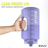 ZULU Goals Large Water Bottle Jug with Time Marker & Handle for All Day Hydration | Silicone Soft Straw with Locking Leak-Proof Lid | For Gym, Camping, Workout, and Outdoors | BPA-Free | 64oz, 128oz