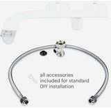 Brondell Bidet Attachment for Toilet SS-250 SimpleSpa Fresh Water Spray with Adjustable Water Pressure Side Arm Control, Slim Bidet Sprayer, Silver Knob (Dual Nozzle)