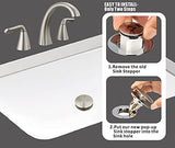 Artiwell Universal Bathroom Sink Drain Stopper, Fits Most Pop-Up Drains for Vessel Sink Lavatory Vanity, Sink Drain Strainer with Detachable Hair Catcher, Tested by Plumber in US (Brushed Nickel)