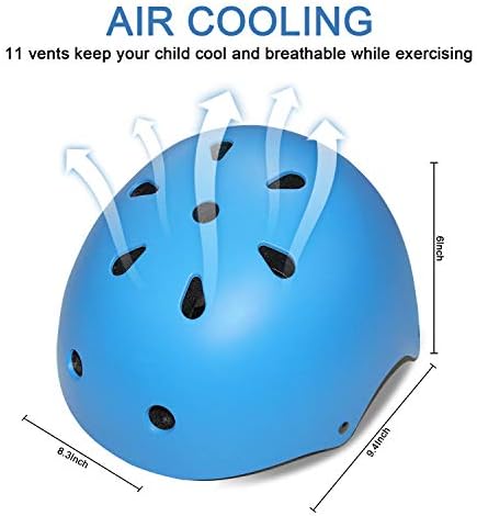 Kids Bike Helmet Ventilation & Adjustable Toddler Helmet for Ages 2-14 Kids Boys Girls Multi-Sport Helmet for Skateboard Roller Skateing Bicycle Scooter blance Bike
