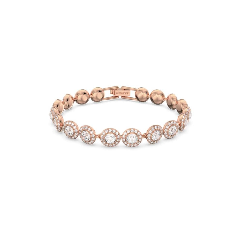 SWAROVSK Una Angelic Bracelet, Clear circle-cut with Matching Crystal Pavé on a Rose-Gold Tone Finish Setting, Part of the Una Angelic Collection