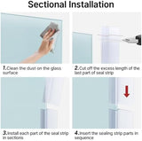 AmazerBath 5 PCS Shower Door Side Seal Strip -15.75 Inches x 5, 5 Sections Segmented Shower Installation Kit, Frameless Glass Door Seal Strip - Suitable for 1/4 Inch Glass