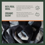 Woolly Mammoth Merino Wool Blanket- 66" x 90" 4 lbs Thick, Outdoor/Indoor Throw for Campfire, Picnic, Beach, Van Life, Home, Heavy Duty Insulating Sleep Plaid, Twin Size Bed, Black/Cream Design