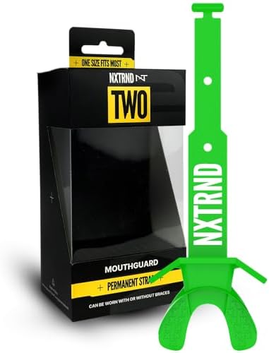 Nxtrnd Two Football Mouth Guard, Football Mouthpiece with Strap, Fits Adult & Youth (Green)