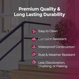 CHR Fence & Rail Hand Rails for Outdoor Steps Extension, 4ft Rectangular Handrail Extension to Wall, Handrails for Step Landings Ideal for Porch, Deck, & Stair Railing Indoor & Outdoor