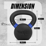 Yes4All Powder Coated Cast Iron Kettlebell Strength Training Kettlebells Weight Set for Full Body Workout, Home Gym