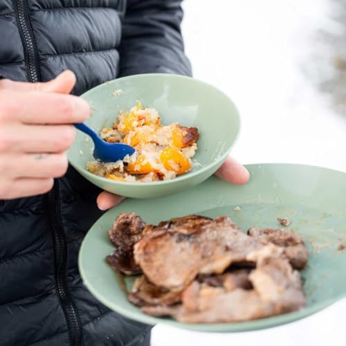 GSI Outdoors Cascadian 1 Person Table Set I 6-Piece Camping, Backpacking Mess Kit, Plastic BPA Free, Plate, Bowl, Mug, Cup & Cutlery Set